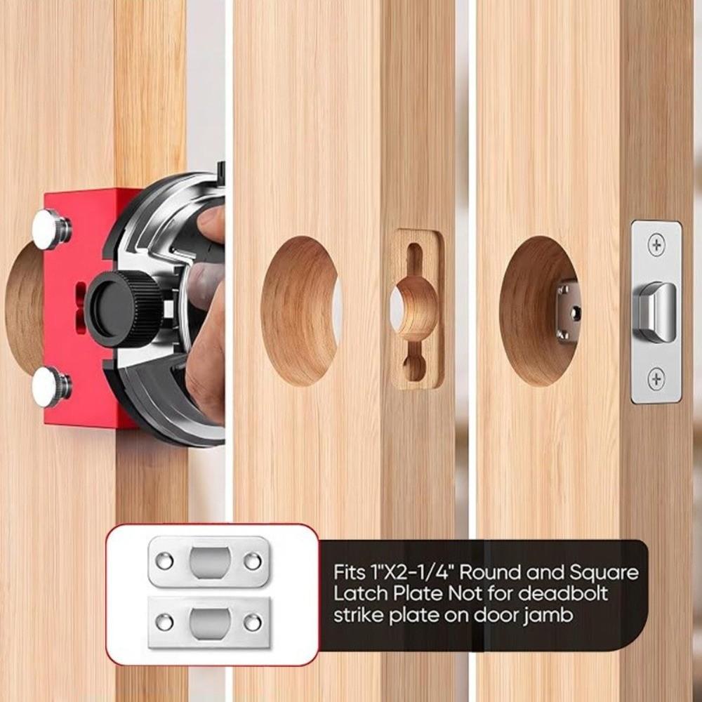 Aluminum Alloy Bolt Mortise Installation Kit High Accuracy Red Door Bolt Template Kit Wear-resistant Durable Bolt Mounting Kit