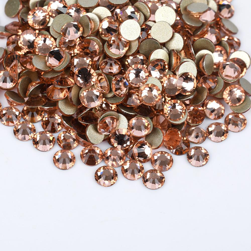 Weichen, Gold Bottom Glass Flat Bottom Diamond Nail Drill, Decorative Mobile Phone Case Diy Nail Accessories Rhinestone Jewelry