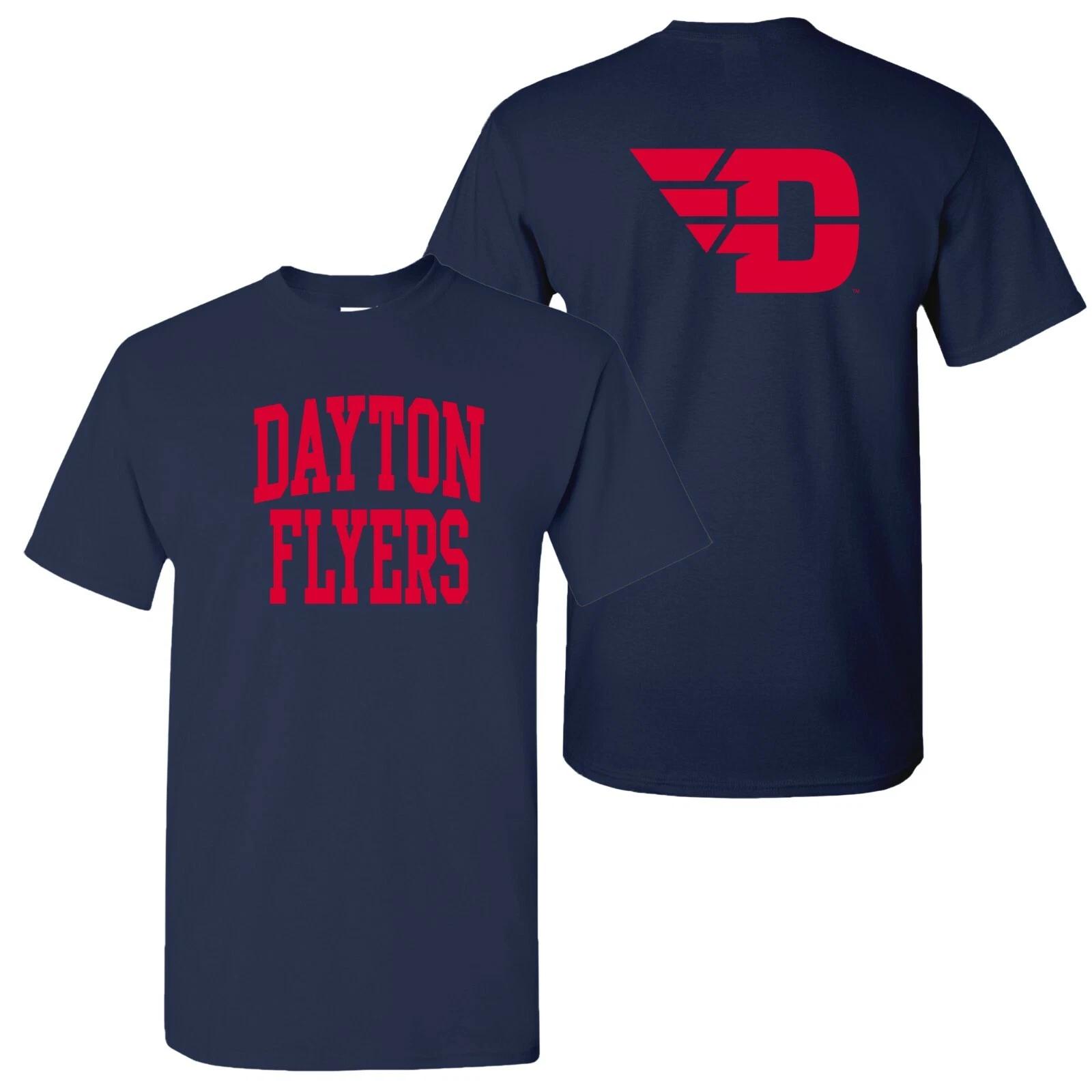 Dayton Flyers Front and Back Print T-Shirt - Navy S