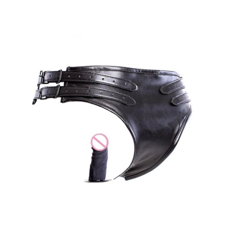 Strapon Doppeldildo Vibrator Höschen, Umschnalldildo Anal Vaginal Plug Keuschheit Penis Slip Sexspielzeug für Frauen Masturbation