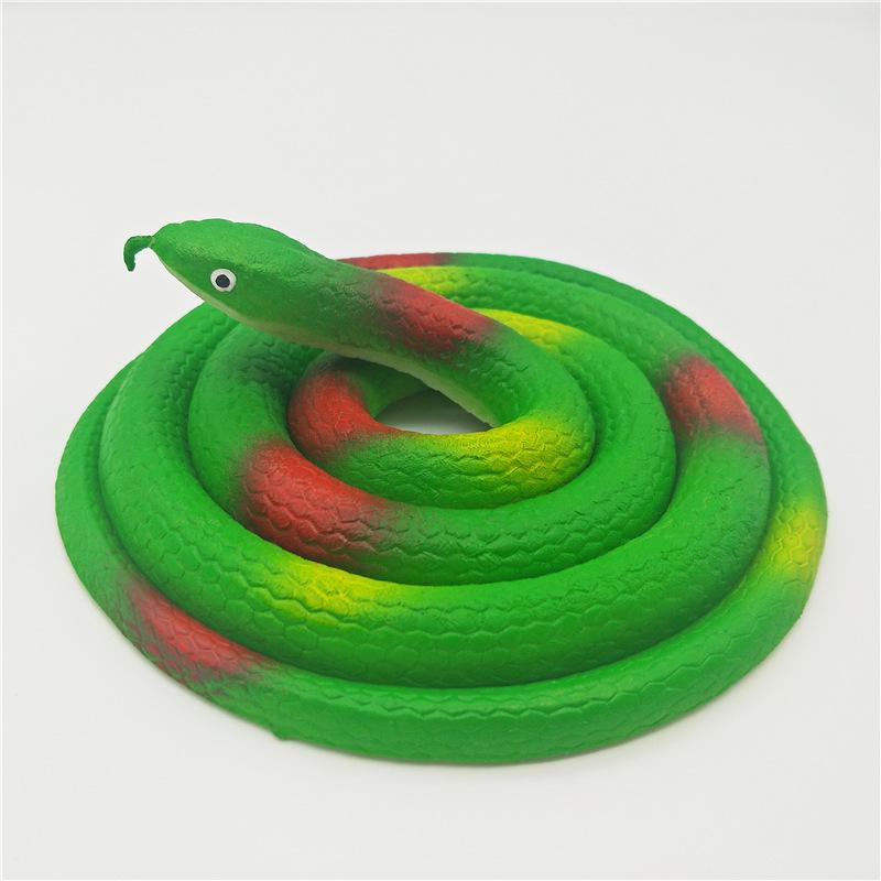 Children's Soft Rubber Toy - Large Green Fake Snake Prank Model