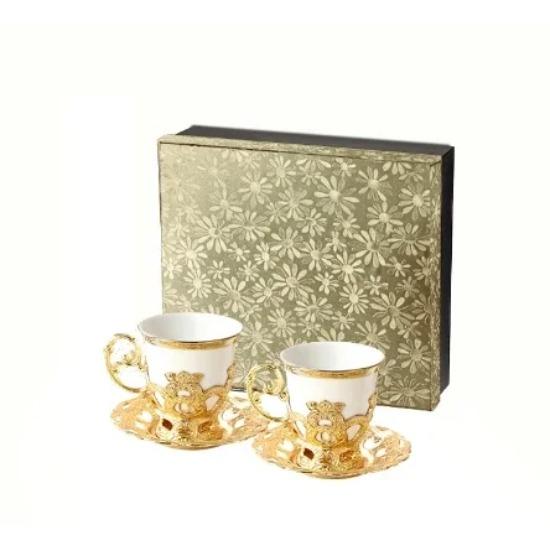 1 sada Nízký šálek v evropském stylu zlatý okraj set šálek šest šálků šest pokovených šálků kávy sada dárková krabička