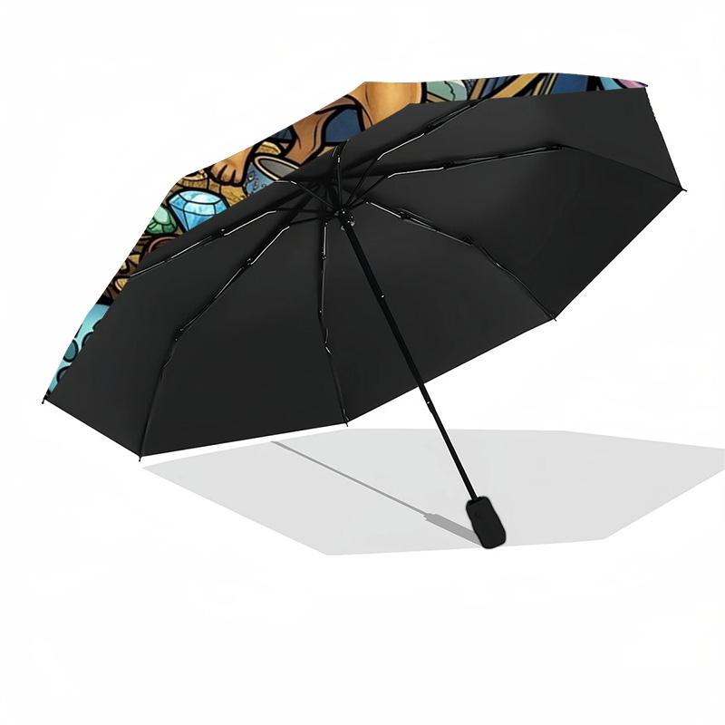 Royal French Bulldog Majesty pattern umbrella, portable and foldable design, 8 ribs, a casual accessory for Halloween, Christmas, and birthday gifts.