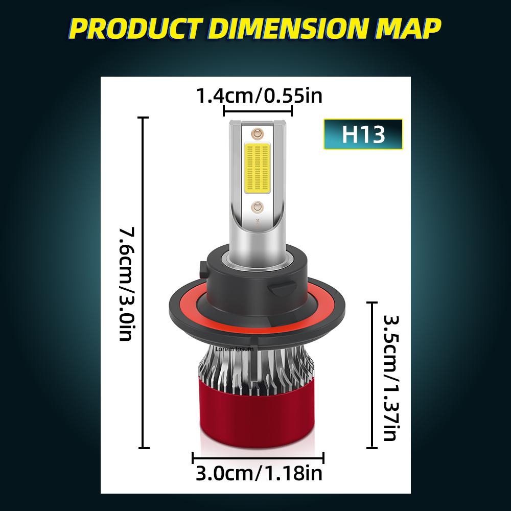 H13 9008 LED Headlight High/Low  Beam & H11 H8 Fog Light Bulbs Combo Kit 6000K White Super Brightness