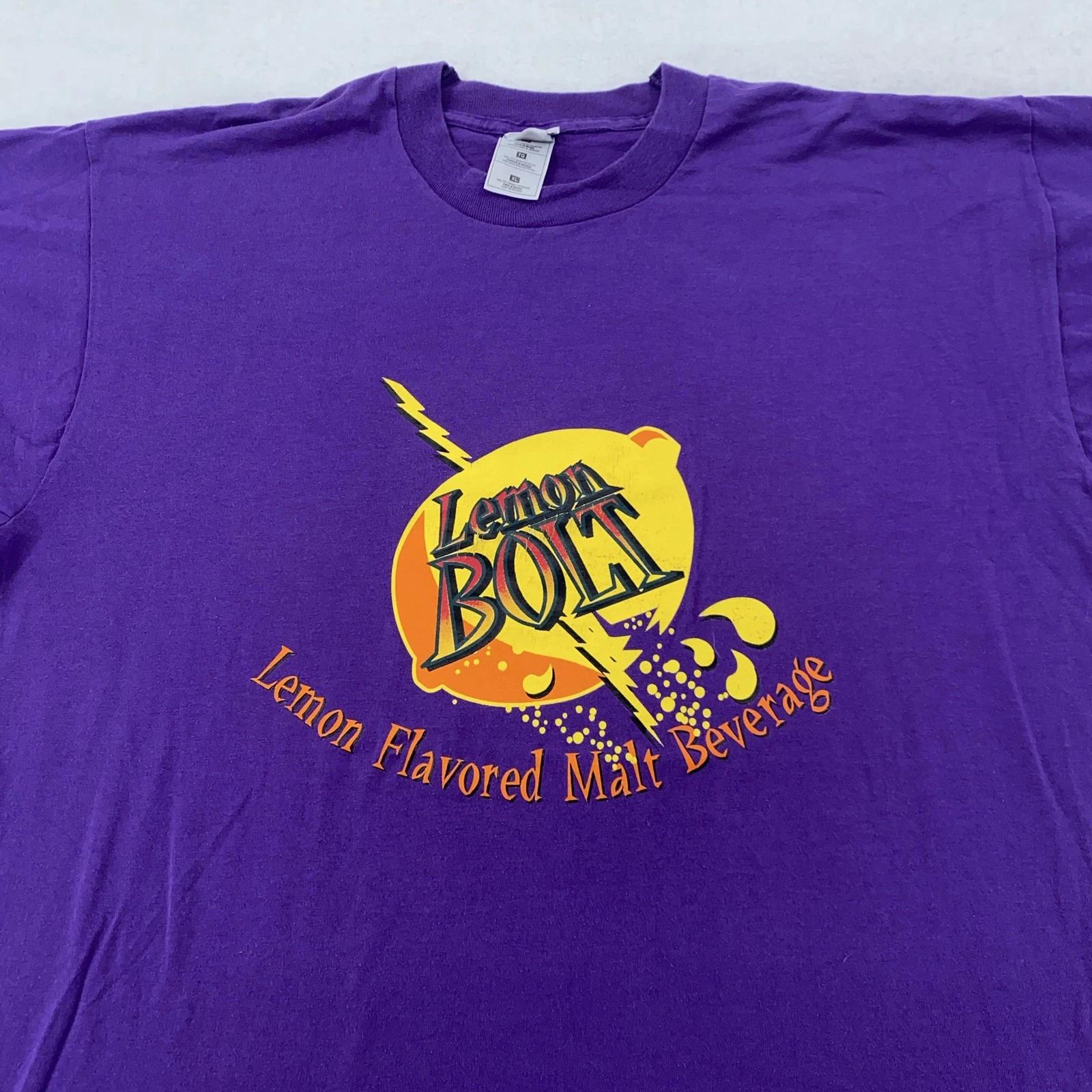 

Vintage Lemon Bolt Shirt Mens XL Flavored Malt Beverage Promo alcohol 90s Tee M