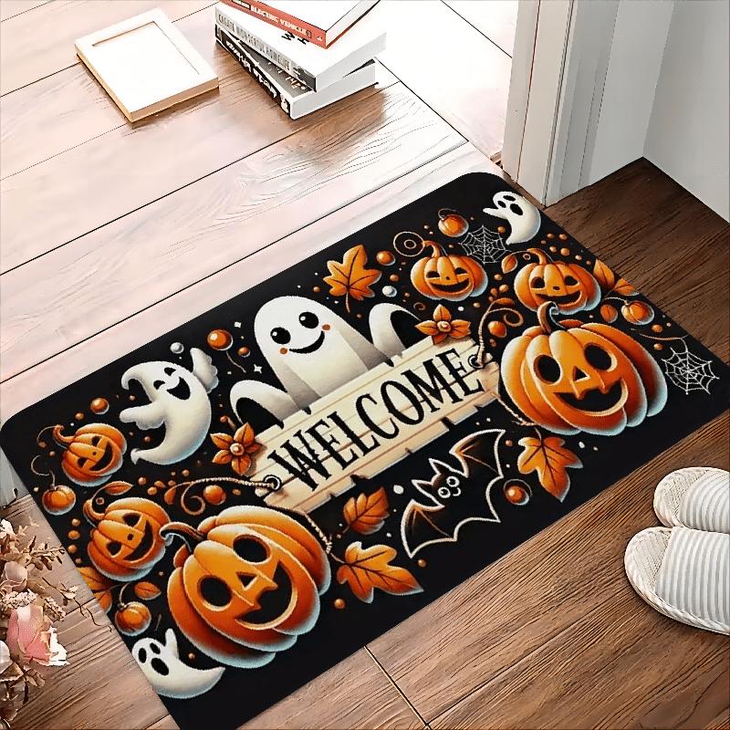 Halloween Carpet Cute Ghost Pumpkin Doormat Welcome Mat Rug For Bedroom Live Room Carpet Outdoor Carpet Home Decoration