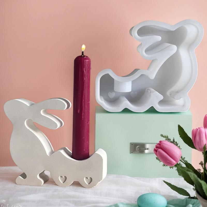 Cute Bunny Mold Desktop Bunny Ornament Mould Creative Silicone Mold Art Crafts Tools Non-stick Silicone Mold Home Decoration for