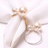 6Pcs/Set Pearl Napkin Rings Gold Silvery Napkin Holder Table Napkin Buckles for Dinning Wedding Party Supplies Table Decor
