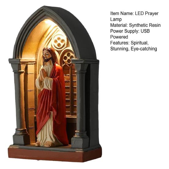Cathedral LED Prayer Shrine Night Light Religious Table Lamp with Illuminated Arch Spiritual Gifts for Women Men Christian