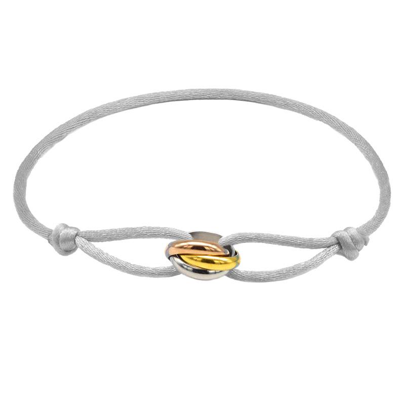 Bracelet 3 Stainless Steel Metal Buckle Bracelet Adjustable Rope Classic Bracelet for Men Friendship Jewelry Gift for Women