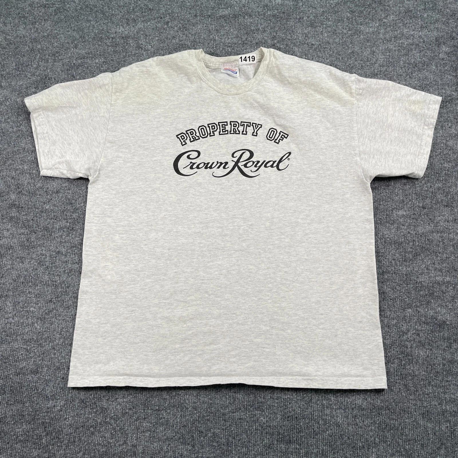 

Vintage 90s Property of Crown-Royal Whiskey Shirt XL 23x27 Gray S