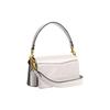 COACH Tabby 20 embossed classic presbyopic flap logo lock hardware buckle patent leather hand shoulder bag small women's white