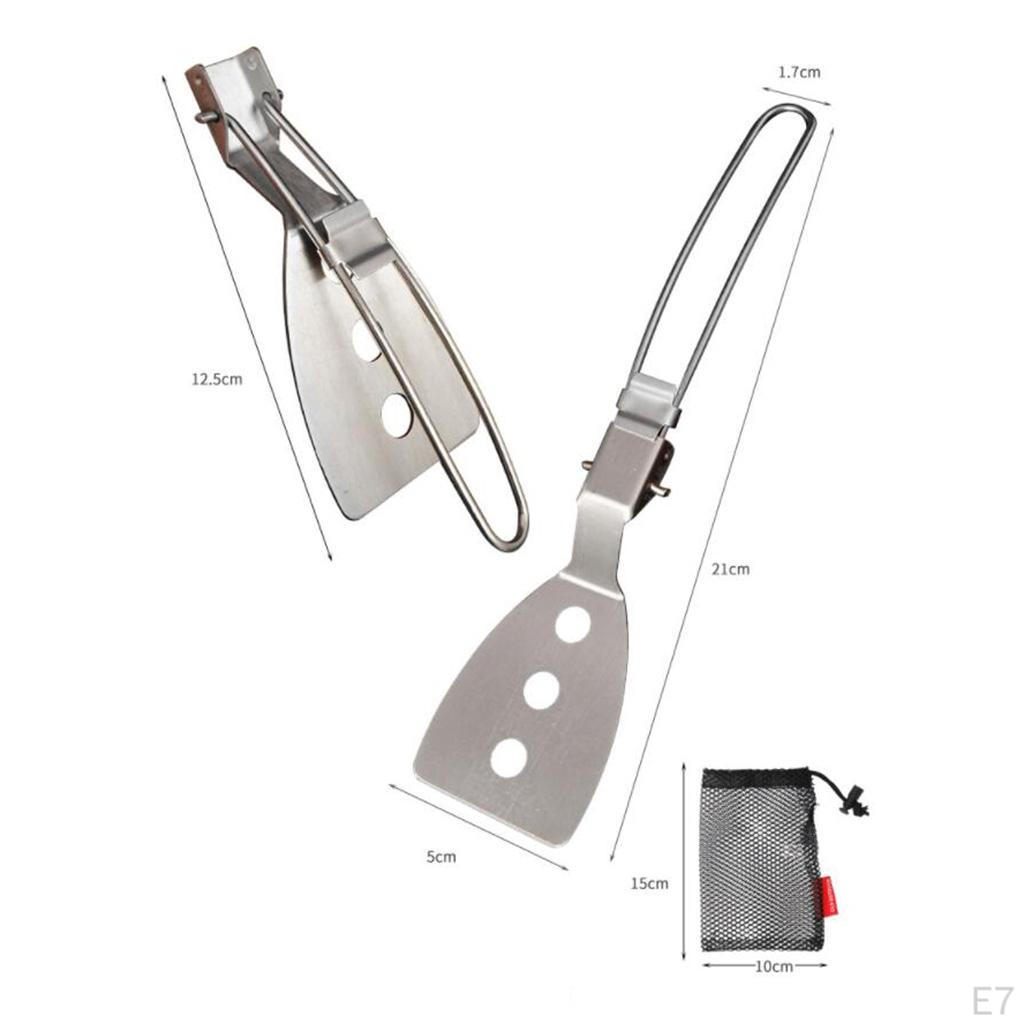 Folding Ladle Slotted Spoon Steel Soup Colander Spoon, Kitchen Outdoor Cooking Utensils Travel