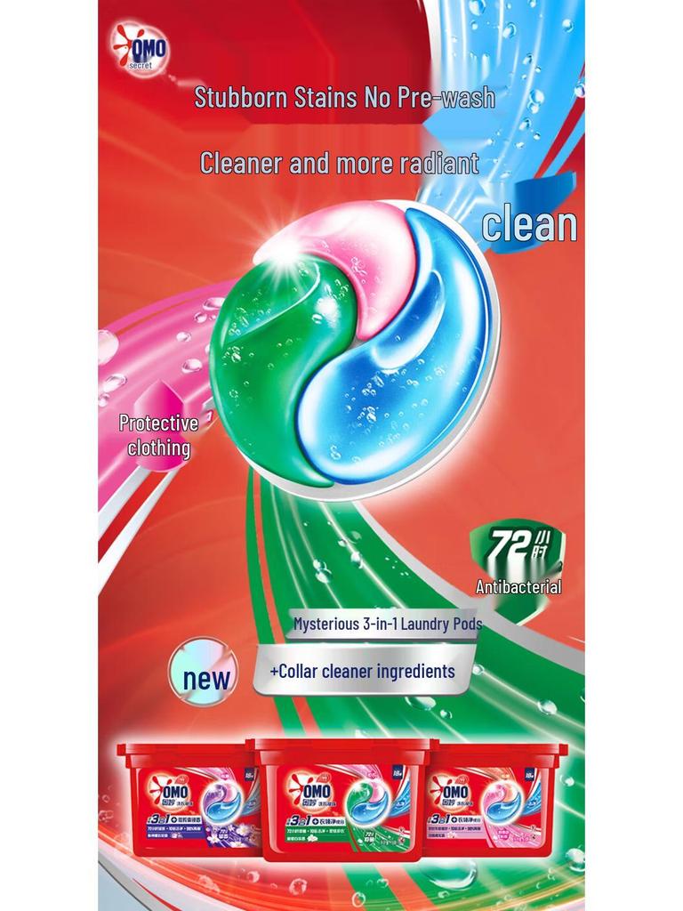 Mystic Lavender 3-in-1 Laundry Pods: Stain Remover, Sterilizer, Mite Remover with Long-Lasting Fragrance.