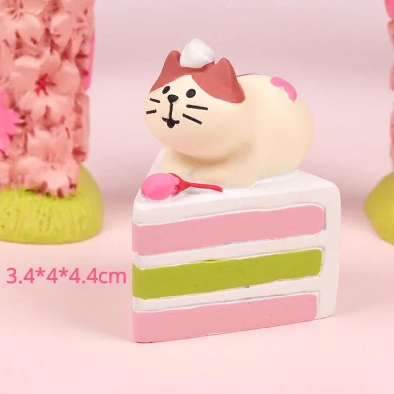 Lovely Sakura Blossom Resin Miniature Spring Day Scene Decoration Crafts Kawaii Cat with Schoolbag Pink Cherry Bookshelf Decro