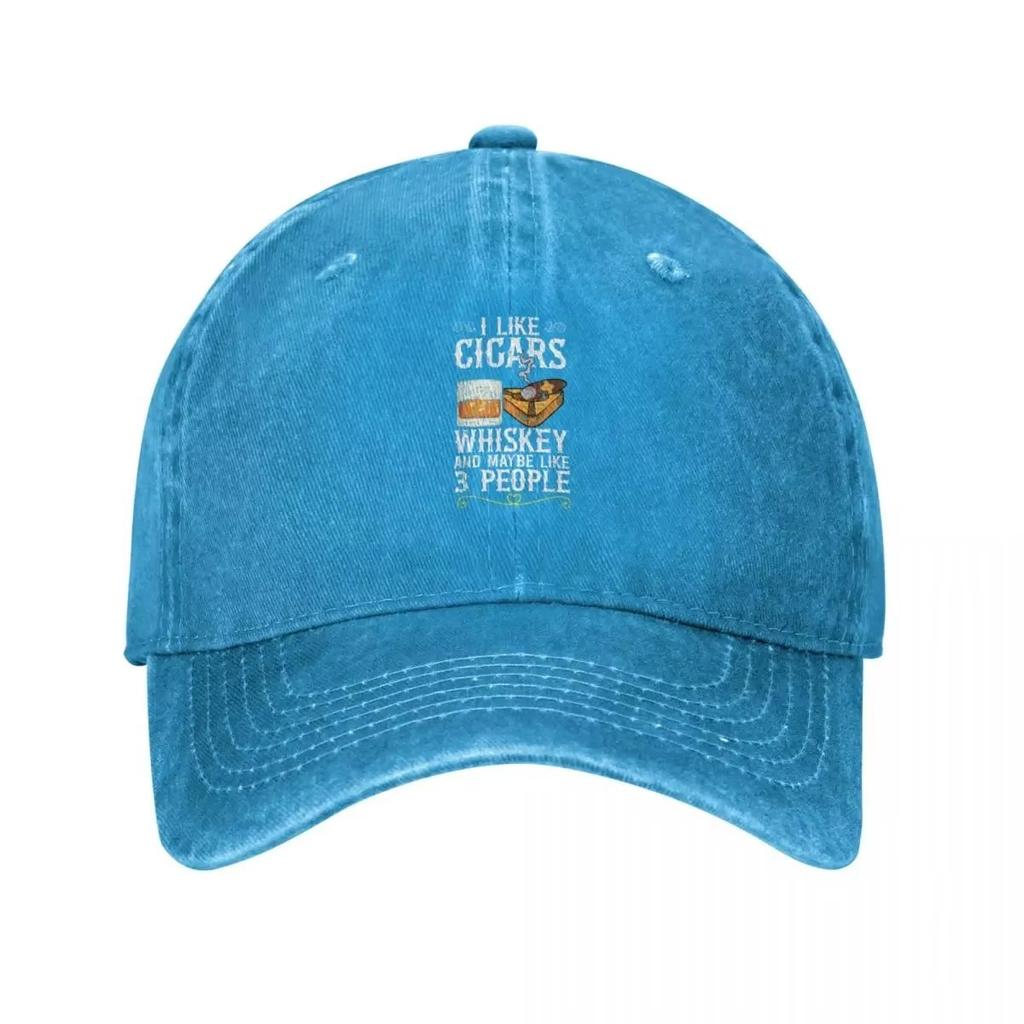 I Like Cigars Whiskey and Maybe People Funny Graphic Baseball Cap Unisex Casual Hat