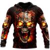 Men Hoodies 3D Print Horror Flaming Skull Graphic Fashion New Style Casual Pullover  Personality Oversize Men’s Clothing Tops