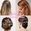 2Pcs Women Hairpins Sparkling Faux Crystal Butterflies Decor Braided Hair Clips Double Layer Bang Hair Pins