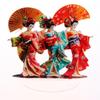Japanese Geisha Statue Acrylic Lightweight Tabletop Ornament Creative Traditional Decor for Office Home Workspace Accent