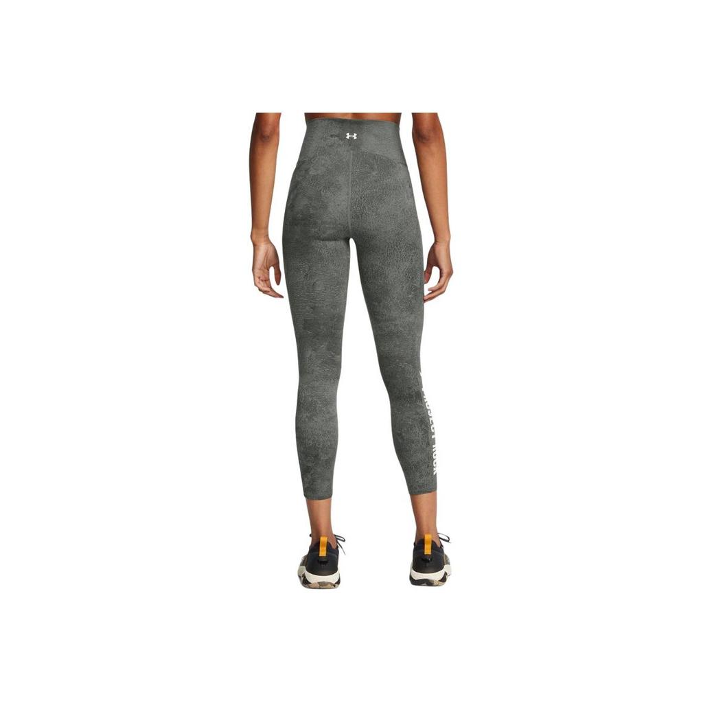 Under Armour Project Rock Letter Print Slim Fit Nine-Point Sports Pants Women Pants Clay-Green 1387766-709