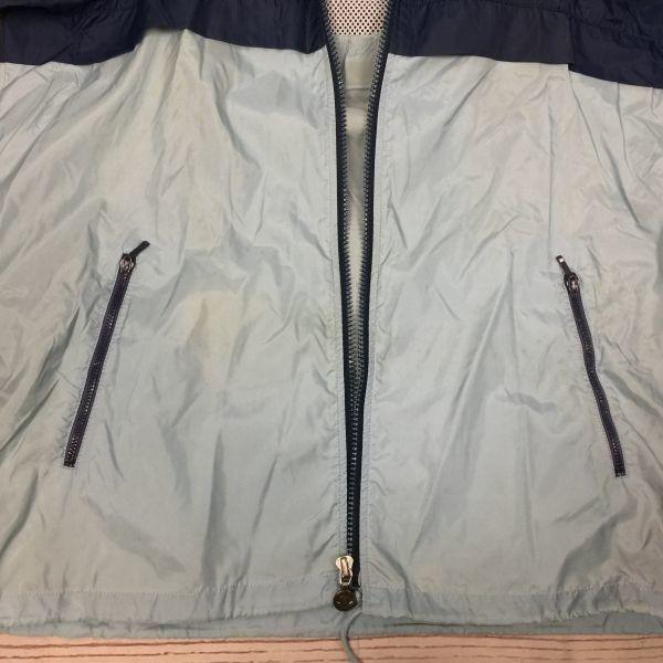 80s Vintage CLUB Adidas Packable Hood Full Zip Nylon Jacket M Blue Light Blue Shaka Jersey Blouson Outerwear Descente Made(USED)