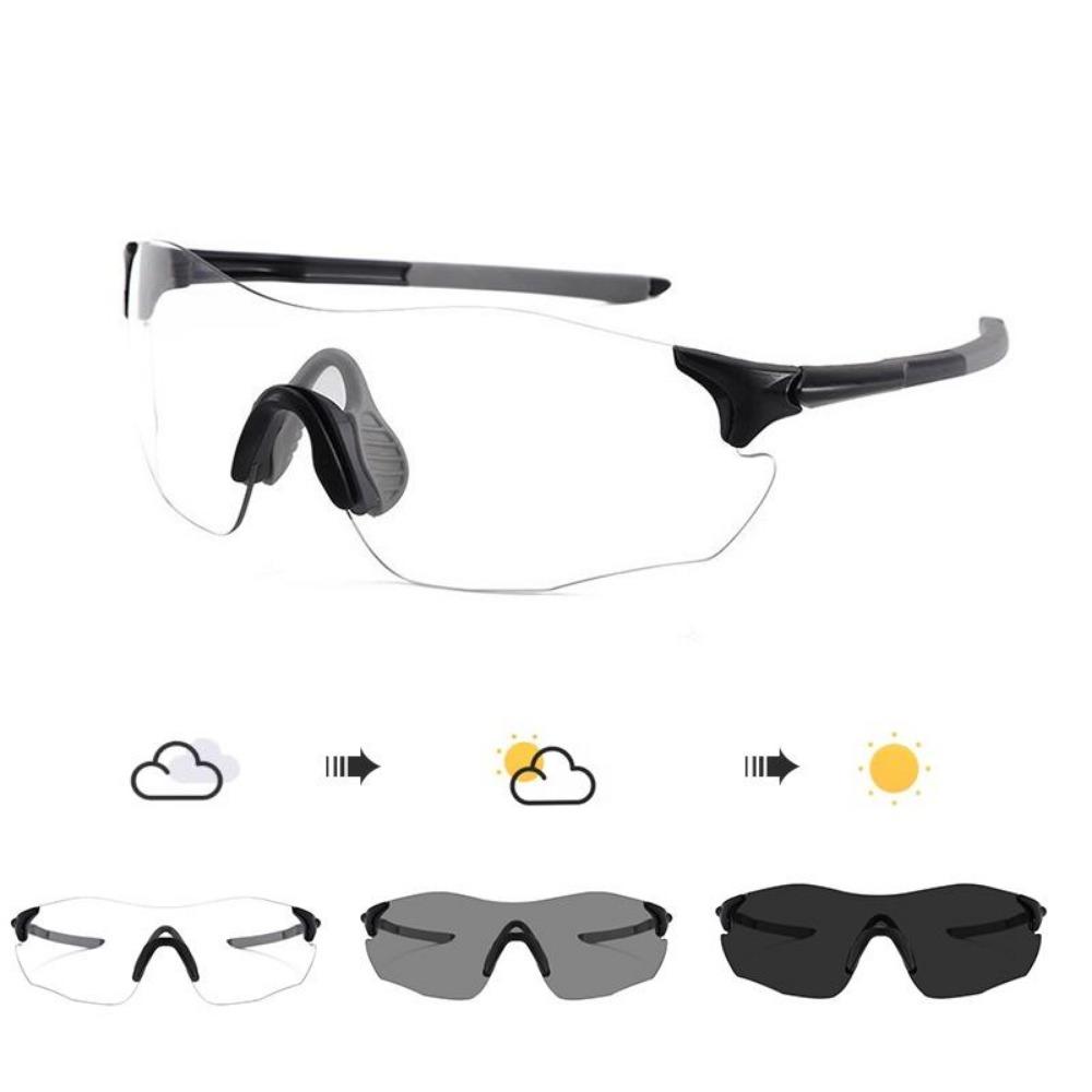 

Фотохромные спортивные солнцезащитные очки Легкие безободковые облегающие Унисекс Велосипедные очки для вождения Защита от УФ-лучей Уличные модные очки