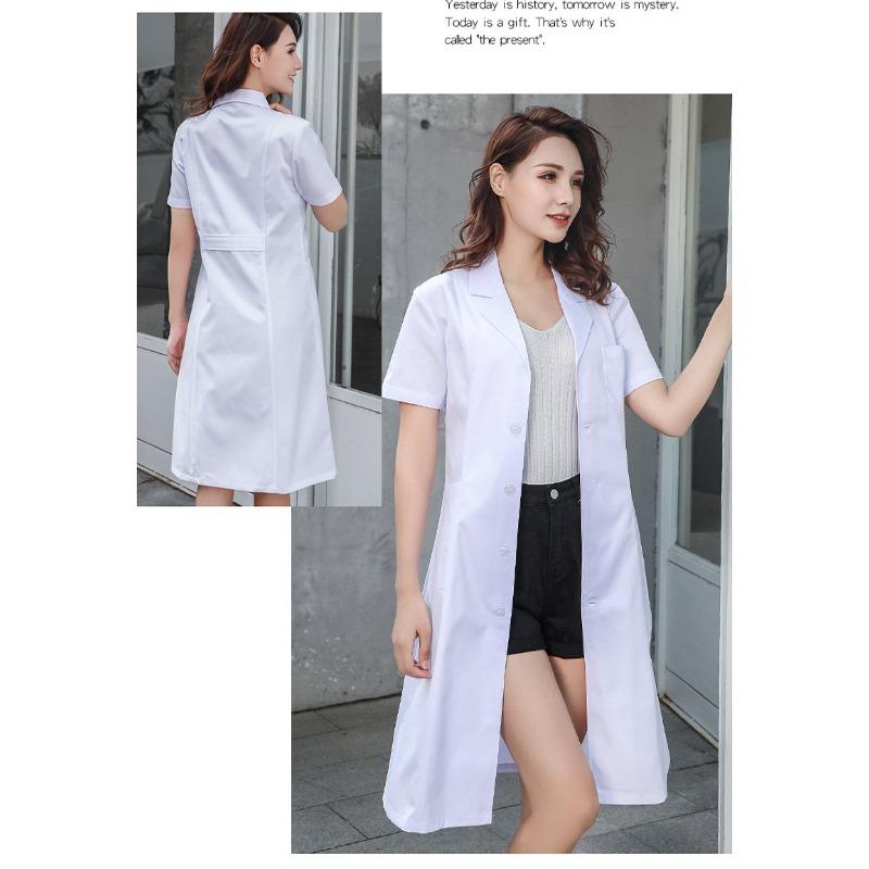 Jaleco Branco Manga Longa Curta Uniforme de Doutor Enfermeiro Jaleco de Isolamento de Laboratório Para Estudante Trabalho em Hospital Clínica