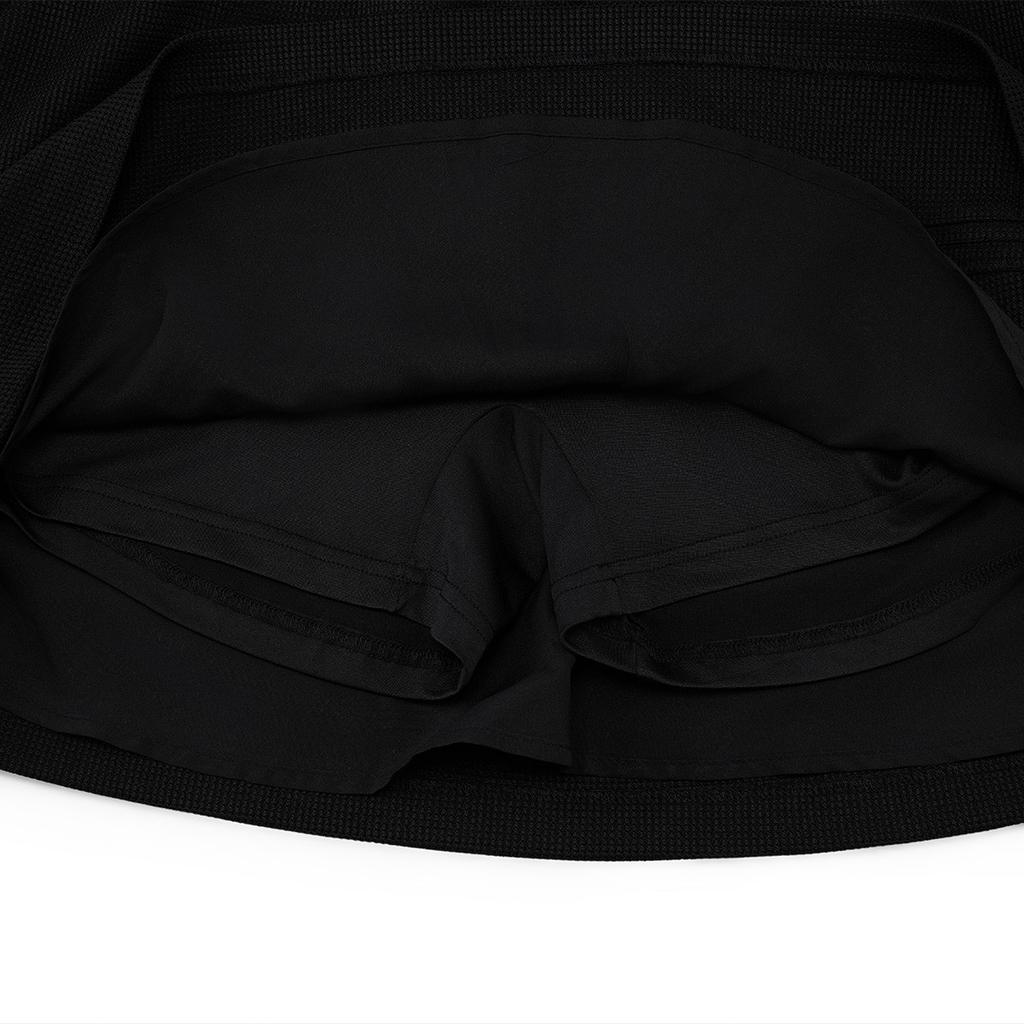 FAIRLIAR GOLF Waffle Banding Shirred Skirt (Black)