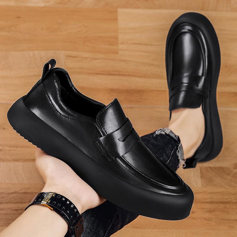 Fashion Genuine Leather Men Casual Shoes High Quality Mens Handmade Loafers All-match Mens Comfortable Sneakers New Mens Slip on Flats