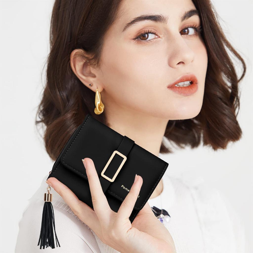 Pomelo Best Folding Short Wallet with Coin Present [Pomelo Best] Women's Bi-fold Wallet, Wallet, Pocket, Gift, Celebration,