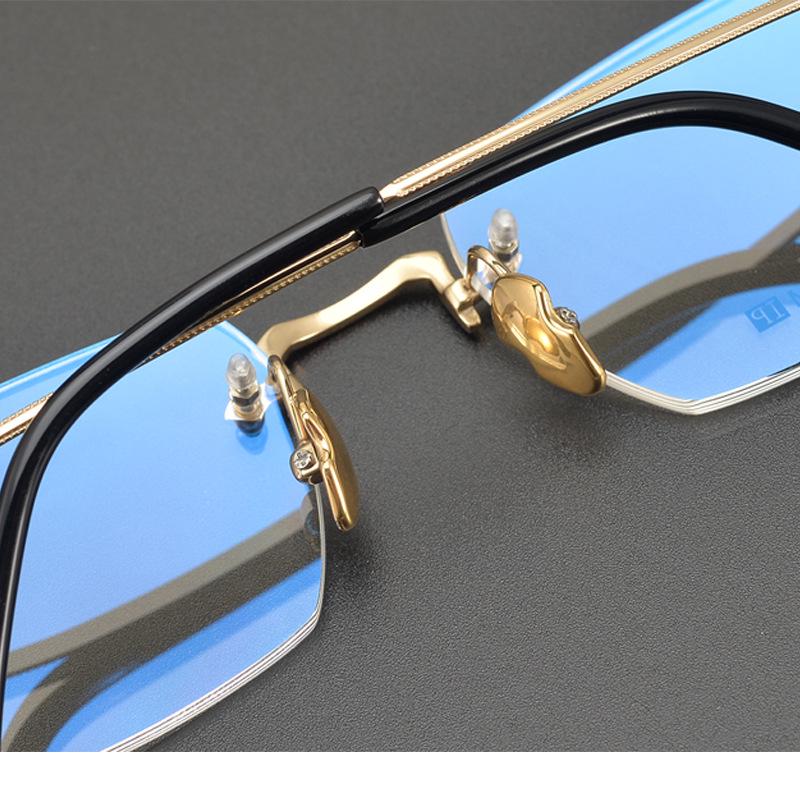 Rimless Pure Titanium Glasses Frame with Blue Light Blocking for Men & Women, Model CH5800