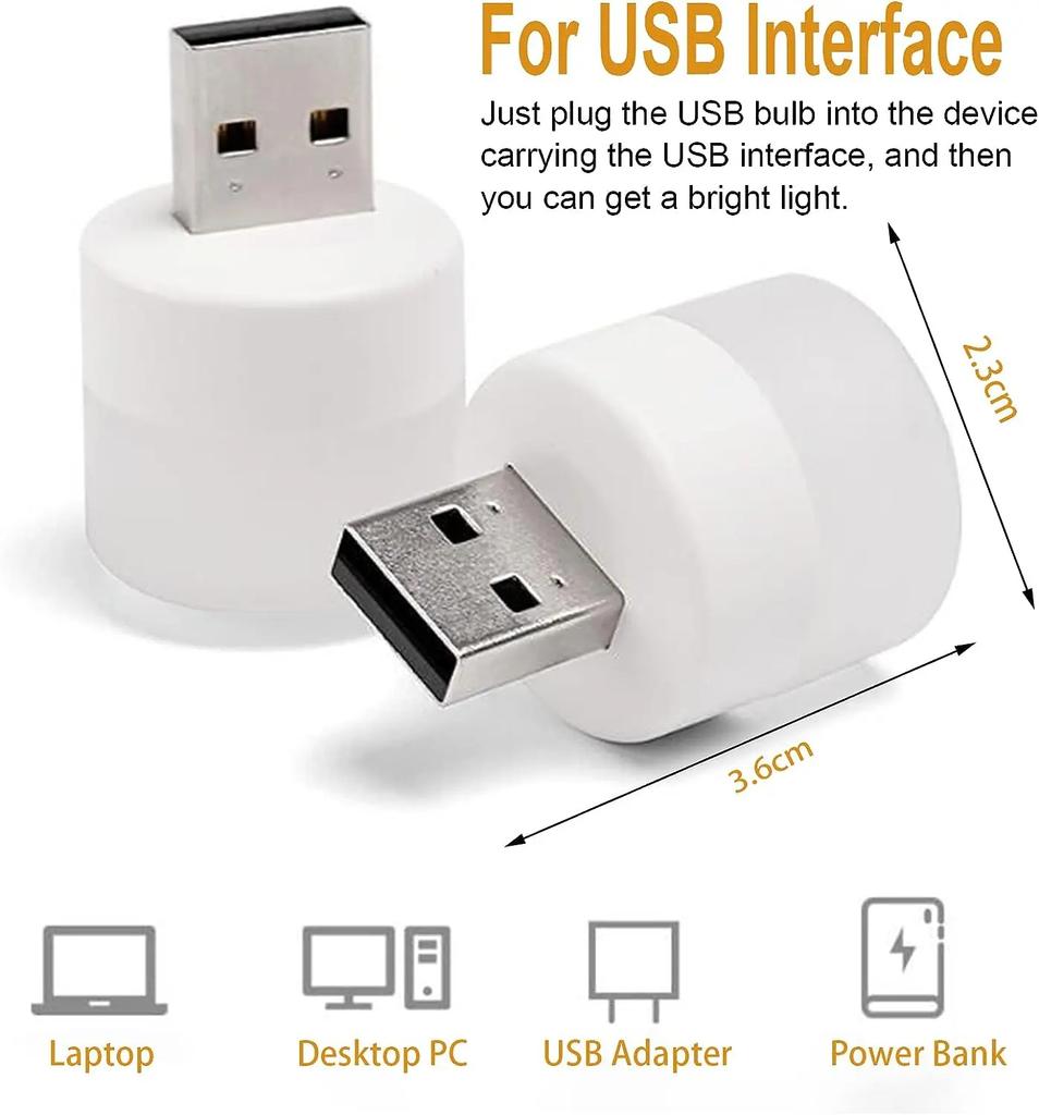 1/10 Stück USB Nachtlicht Mini LED Nachtlicht USB Stecker Lampe Powerbank Aufladen USB Buchlampen Rund Lese Augenschutzlampe