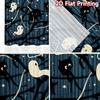 Flat Printing Curtains Without Rod Halloween Night Cat Ghosts Valentine Is Day Holiday Digital Curtain Set Of 2 Made Polyester Washable