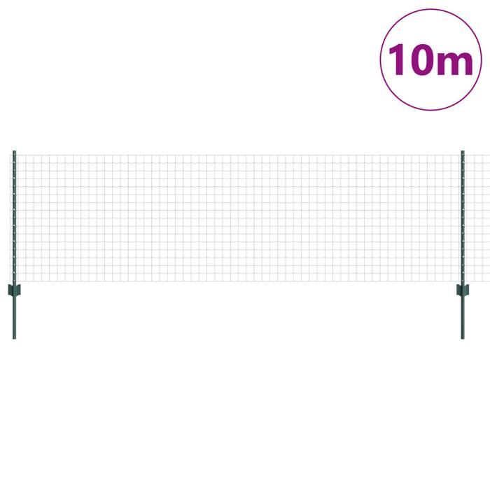 VidaXL Clôture Euro avec 5 poteaux en U Verte 0,8x10 m Acier 3335966