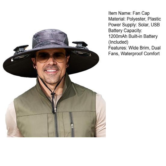 Outdoor Bucket Hat Wide Hat with Brim Fishing Dual