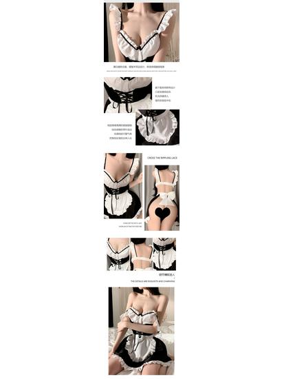 Elegant Maid Lingerie Set – Suspender, Backless, Small Chest Enhancing Design
