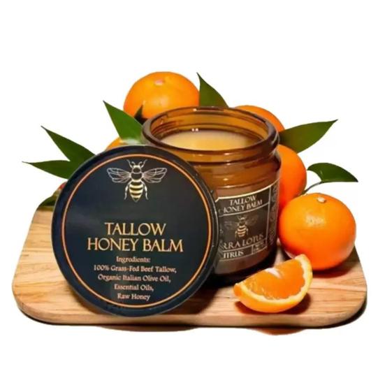 Beef Tallow Honey Balm for Face Body Natural Facial Moisturizer