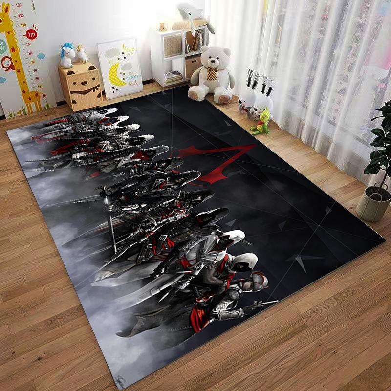 Assassin's Creed Themed Rug with Stylish Characters Suitable for Use As an Anti-slip Game Mat for Living Room and Bedroom Sofas