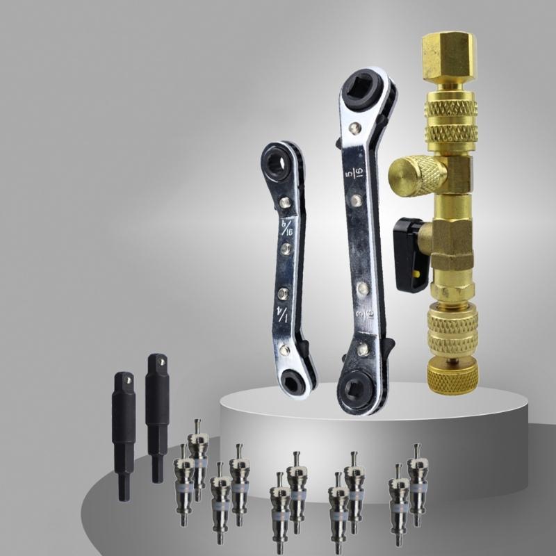 Air Conditioning Valves Cores Remover Installer Tool Essential Tool Kits for Removing Installing Air Conditioning Valves