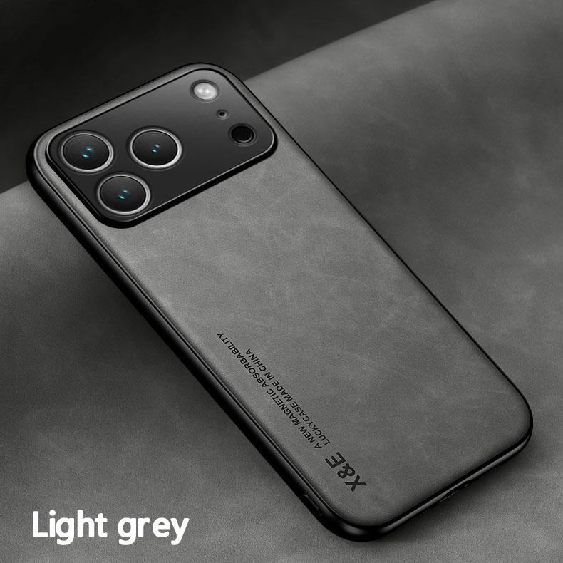 Kožené Pouzdro Pro iPhone 17 Pro Max 16 15 14 13 12 11 Pro Max 16e Kryt S Kovovým Podstavcem Držák Do Auta Kryt Capa Fundas