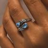 Moonstone spoon ring, Victorian vintage relief bow, Bosnian ring.