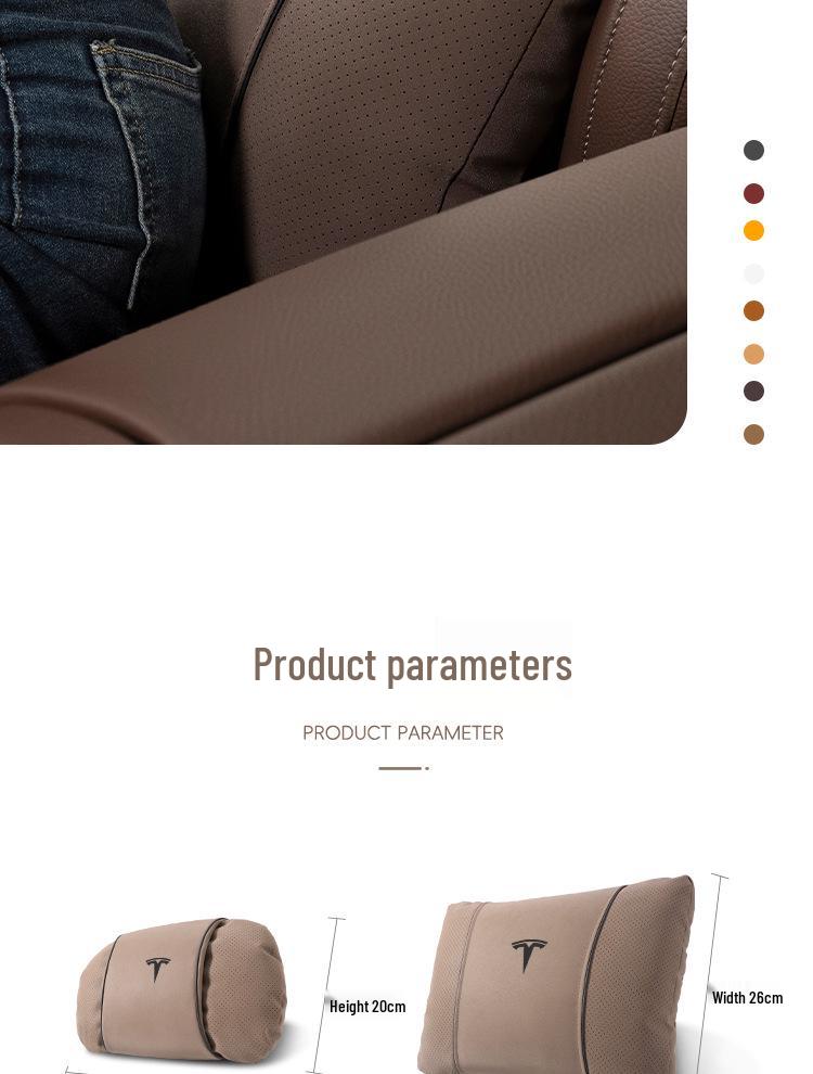 Headrest Cushion and Lumbar Support for Tesla Model 3/Y/S/X