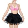 LittleForBig Girls' 3-Layer Mesh Tutu with Bow, Fluffy Petticoat [Mini Ballerina Skirt] Black, Size M
