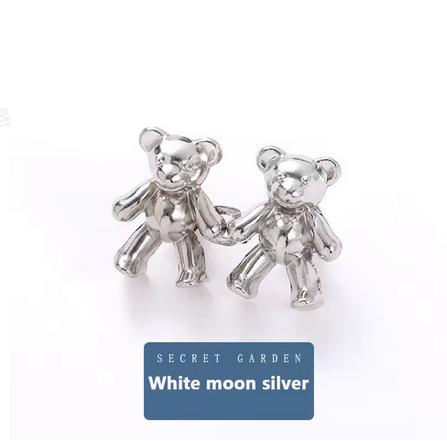 2/4/6PCS Nail Free Seam Free Waist Button Small Bear With Detachable Buckle Seamless Buckle For Jeans Big Bear Animal Shape