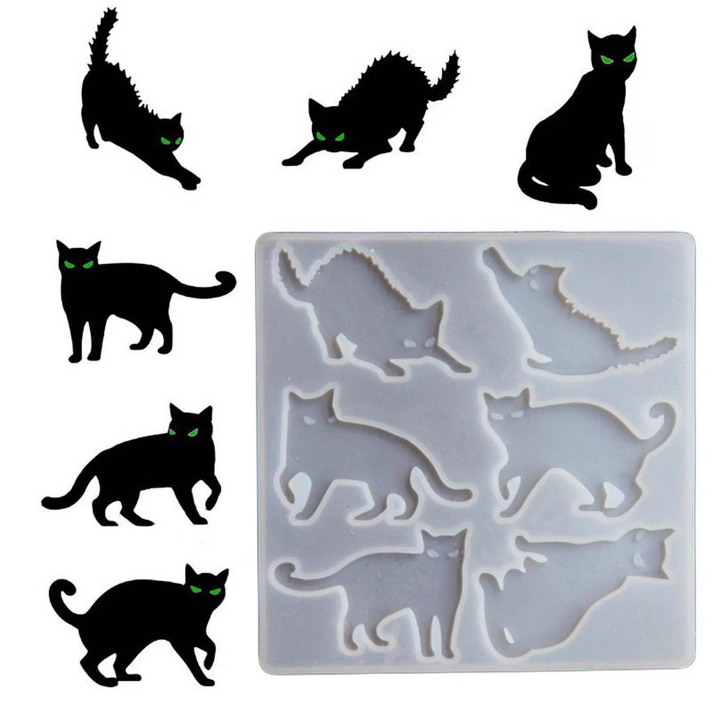 DIY Crystal Cat Silicone Mold Personalized Cat Pendants Resin Mold for Jewelry Making Animal Shape Epoxy Mould Women
