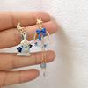 Korean Exquisite Stars Moon Dangle Earrings For Women Cute Kitten Rabbit Flowers Asymmetric Tassel Earring Wedding Jewelry