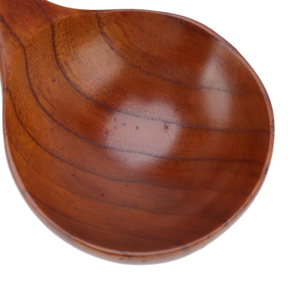Solid Wood Rice Serving Spoon Fabric Decoration Tableware Lightweight Soup Spoon Kitchen