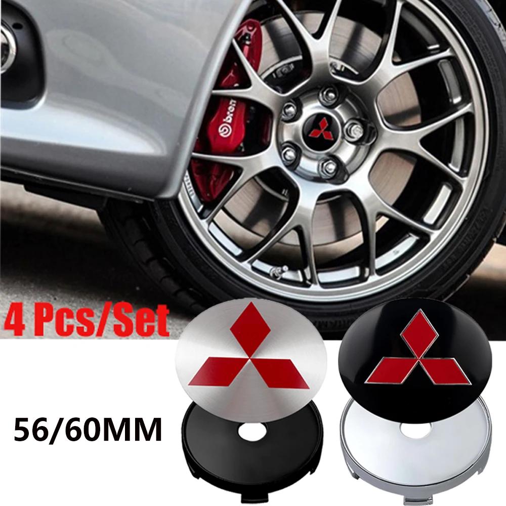 4pcs 56/60mm Cars Hub Caps Car Wheel Center Caps Hubcap Sticker Tire Hub Cover For Mitsubishi Ralliart Space Star Lancer Eclipse
