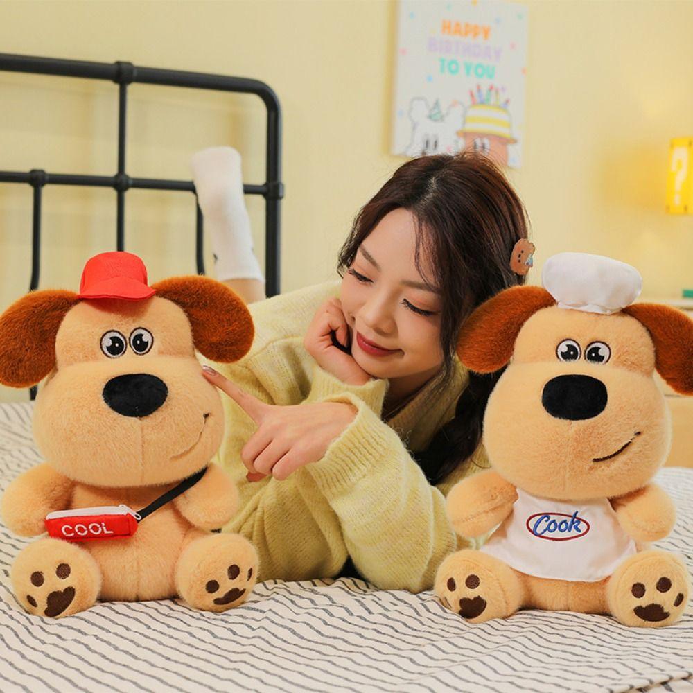 Soft Maillard Puppy Plush Toys Sitting Puppy Stuffed Dolls Simulation Dog Plush Toys  Kids Gifts