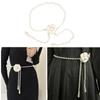 Flower Waist Chain Camellia-Pearl Body Chains Waist Belt Chain Summer Beach Waist Body Chain Jewelry for Women Girl